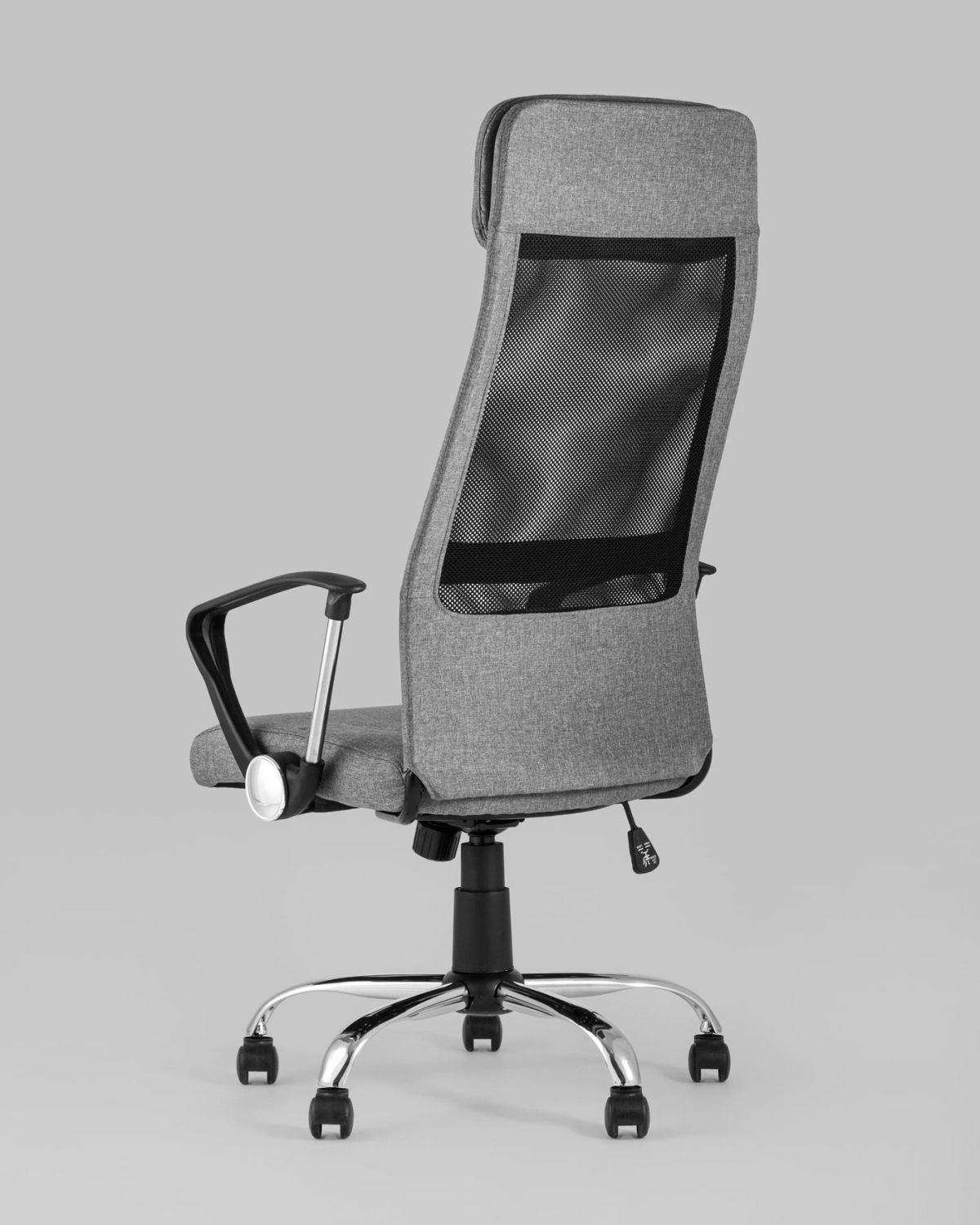 Компьютерное кресло TopChairs Bonus офисное серое в обивке из текстиля и сетки, механизм качания Top Gun | фото 5