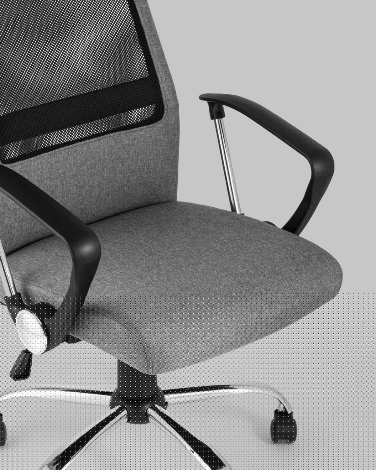 Компьютерное кресло TopChairs Bonus офисное серое в обивке из текстиля и сетки, механизм качания Top Gun | фото 8