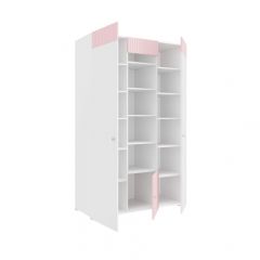 Детская Алиса ПМ-332.25 исп.3 Шкаф комбинированный (c 3 дверями) Белый матовый с ФП - розовый | фото 2
