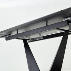Стол Ниагара 140 Бежевый мрамор, стекло / черный каркас М-City | фото 8